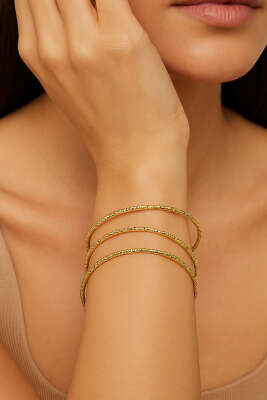 3'lü 60 mm Ajda Bilezik Gold - KONYALI BİJUTERİ