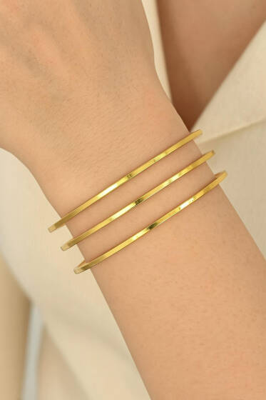 3'lü 65 mm Ajda Bilezik Gold - Bileklik