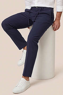 3'lü Bel Lastikli Dar Paça Erkek Kumaş Pantolon Asorti 1 - Erkek Pantolon