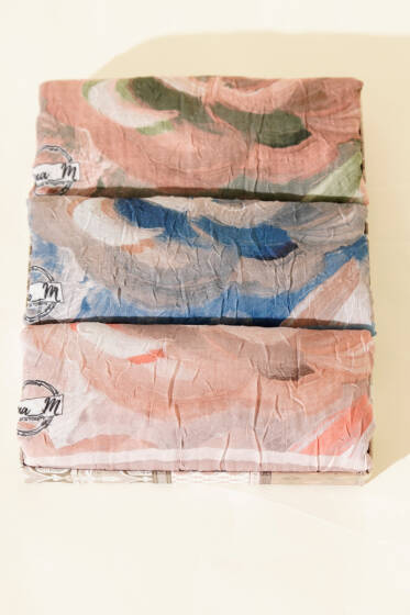 3'lü Çiçek Desenli Bambu Kraş Şal Seti Asorti 1 - Desenli Şal Seti