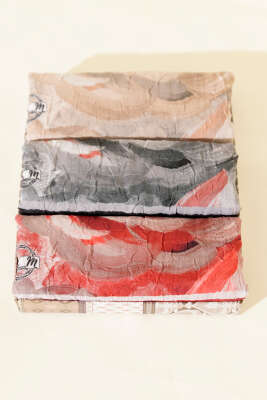 3'lü Çiçek Desenli Bambu Kraş Şal Seti Asorti 2 - MODA KAPRİS