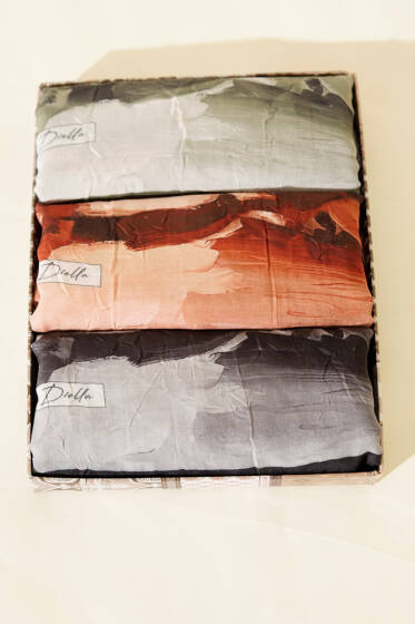 3'lü Desenli Bambu Şal Seti Asorti 2 - Desenli Şal Seti