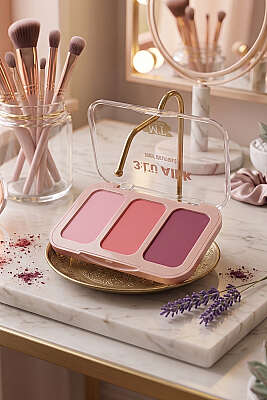 3'lü Doğal Işıltı Bitişli Allık 02 - NEW WELL