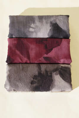 3'lü Ebruli Desenli Bambu Kraş Şal Seti Asorti 2 - ŞEHRİ ŞAL