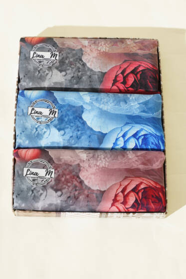 3'lü Gül Desenli Soft Şal Seti Asorti 1 - Desenli Şal Seti