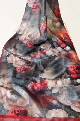 3'lü Gül Desenli Soft Şal Seti Asorti 1 - Desenli Şal Seti