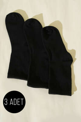 3’lü Kadın Soket Çorap Siyah - ÜNAL ÇORAP