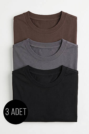 3'lü Kısa Kollu Oversize Erkek T-shirt Asorti 2 - Babalar Günü