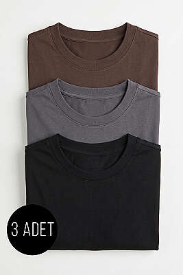 3'lü Kısa Kollu Oversize Erkek T-shirt Asorti 2 - DESTİNA
