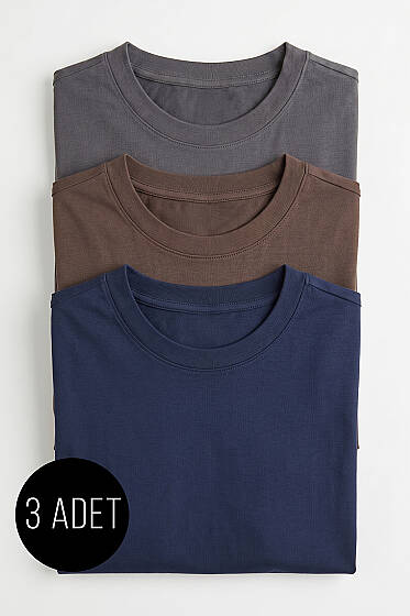 3'lü Kısa Kollu Oversize Erkek T-shirt Asorti 5 - Babalar Günü