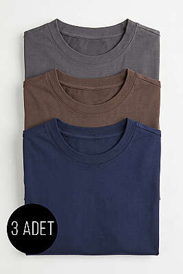 3'lü Kısa Kollu Oversize Erkek T-shirt Asorti 5 - DESTİNA