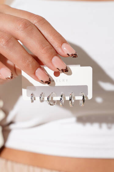 Küçük Halka Küpe Seti Gümüş - Küpe