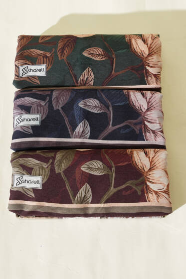 3'lü Menekşe Desen Modal Şal Seti Asorti 1 - Günün Seçilenleri