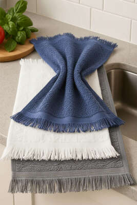 3'lü Mutfak Havlu Seti Asorti 4 