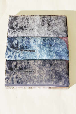 3'lü Papelya Desen Modal Liva Şal Seti Asorti - MODA KAŞMİR