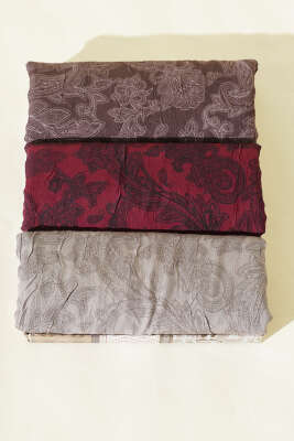 3'lü Retro Desenli Bambu Kraş Şal Seti - ŞEHRİ ŞAL