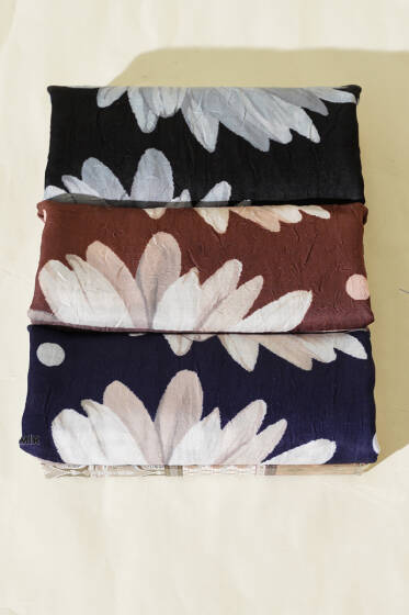 3'lü Soft Floral Baskılı Pamuklu Eşarp Seti Asorti - Eşarp Seti
