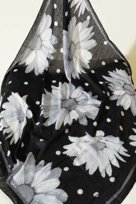 3'lü Soft Floral Baskılı Pamuklu Eşarp Seti Asorti - Eşarp Seti