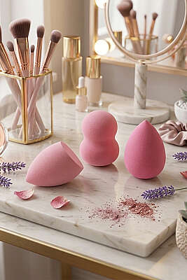 3'lü Makyaj Süngeri Asorti - NEW WELL