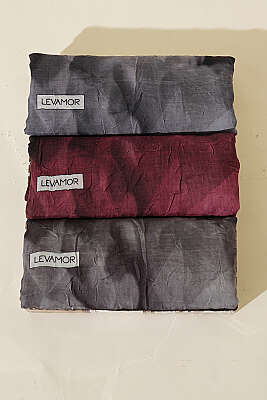 3'lü Üçgen Desen Bambu Kraş Şal Seti Asorti - Desenli Şal Seti