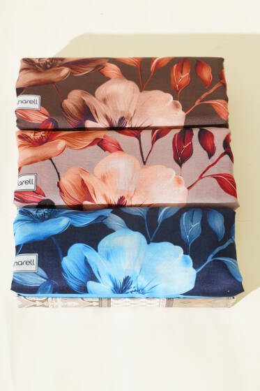 3'lü Vintage Flowers Şal Seti Asorti 2 - Desenli Şal Seti