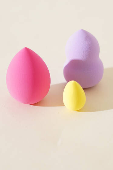 3'lü Yumurta Makyaj Süngeri Asorti 1 - Makyaj Aksesuarları