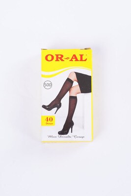 40 Den Mus Siyah Diz Altı Çorap - Thumbnail