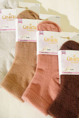 4'lü Paket Kadın Peluş Çorap Seti Asorti 2 - Babet / Patik Çorap