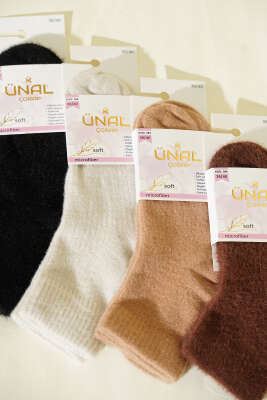 4'lü Paket Kadın Peluş Çorap Seti Asorti 3 - Babet / Patik Çorap