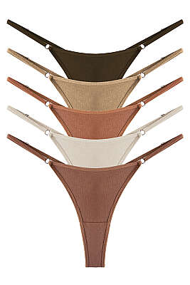 5'li Ayarlanabilir Askılı Tanga - Renkli 4 - String Külot