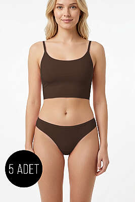 5'li Bikini Külot - Renkli 1 - String Külot