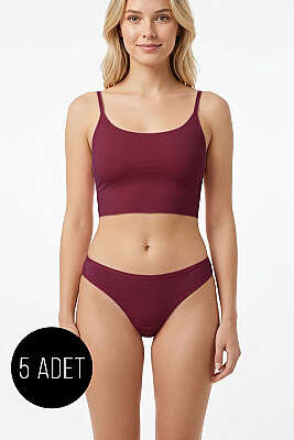 5'li Bikini Külot - Renkli 2 - String Külot