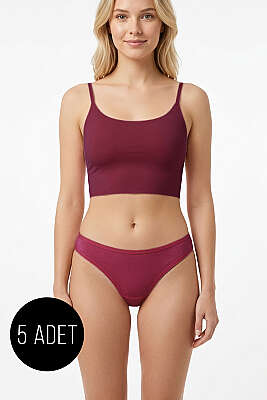 5'li Bikini Külot - Renkli 2 - String Külot