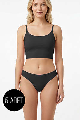 5'li Bikini Külot - Renkli 3 - String Külot