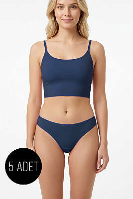 5'li Bikini Külot - Renkli 3 - String Külot