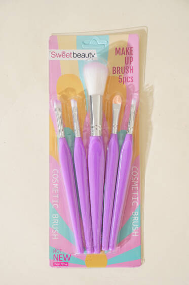 5'li Makyaj Fırça Seti Lila - Makyaj Aksesuarları