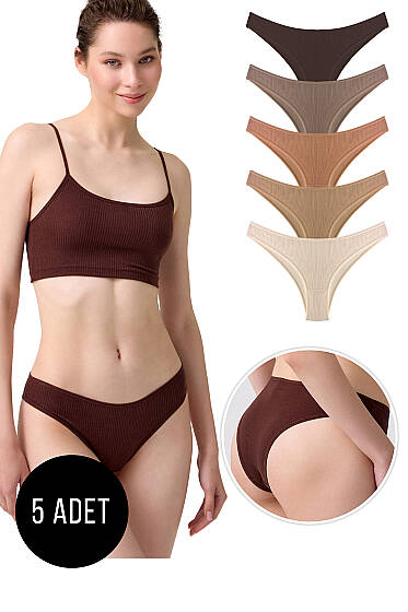 5’li Pastel Renk Külot Renkli 2 - Slip Külot