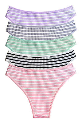 5'li Renkli Fitilli Bikini Külot - Renkli 1 - String Külot