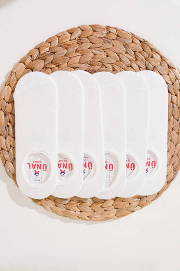 6 lı Kadın Babet Çorap Beyaz - KADIN ÇORAP