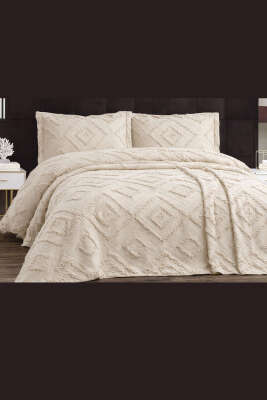 6 Parça Kare Desen Pike Takımı Krem - HOBBY HOME