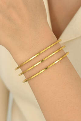 62 mm 3'lü Ajda Bilezik Gold 