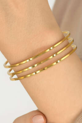 62 mm 3'lü Ajda Bilezik Gold - Bileklik