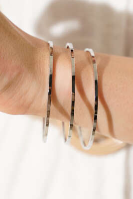  62 mm 3'lü Ajda Bilezik Gümüş - Bileklik