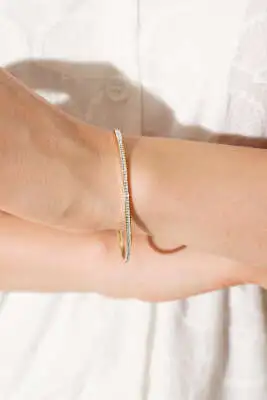 65mm Mini Taşlı Ajda Bilezik Gold - Bileklik