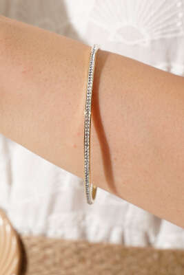 65mm Mini Taşlı Ajda Bilezik Gold - Bileklik