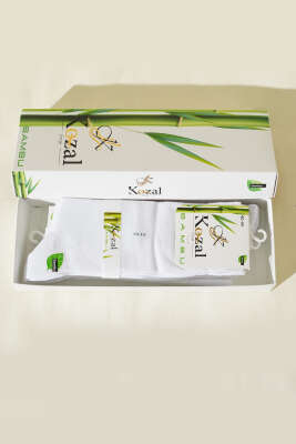 6'lı Erkek Bambu Soket Çorap Beyaz - ERKEK ÇORAP