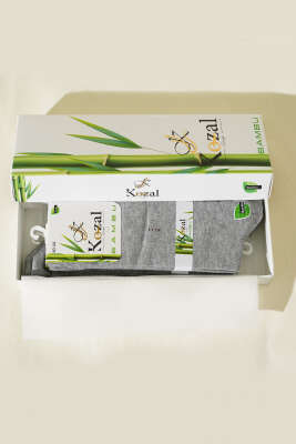 6'lı Erkek Bambu Soket Çorap Gri - ERKEK ÇORAP