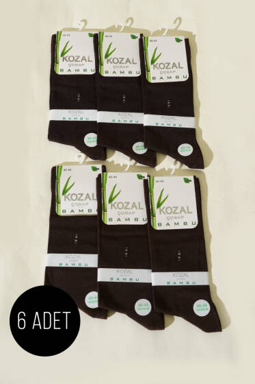 6'lı Erkek Bambu Soket Çorap Kahve - ERKEK ÇORAP