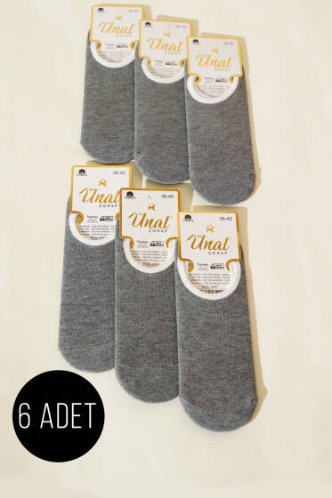 6'lı Kadın Babet Çorap Füme - Kadın Çorap