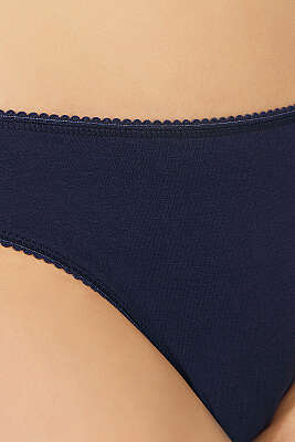 6’lı Yumuşak Dokulu Bikini Külot Lacivert - Slip Külot